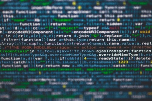 Code on a screen