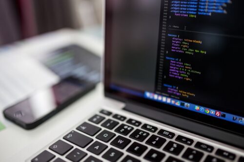 Code on a laptop screen