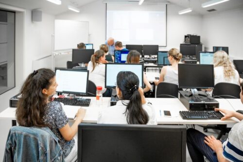 A classroom with adult students